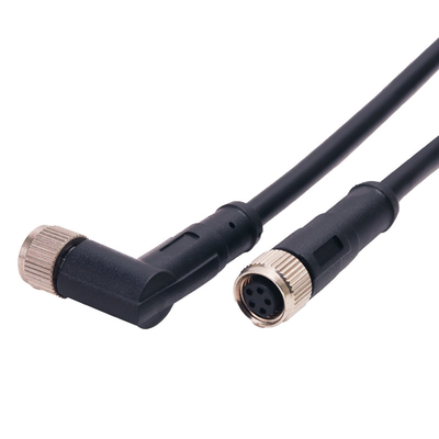 Cable de ángulo recto femenino del sensor del conector circular del conector de la prenda impermeable de la automatización IP68