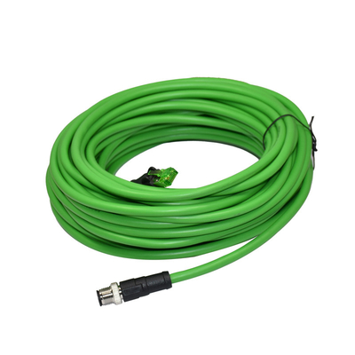 La prenda impermeable M12 D-cifró Cirtular al cordón de remiendo del cable de Ethernet RJ45 RJ45 con el conector M12