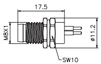 Conector impermeable impermeable auto del conector IP67/68 del soporte del panel del PWB de los pernos del zócalo de la aviación M8 3 4